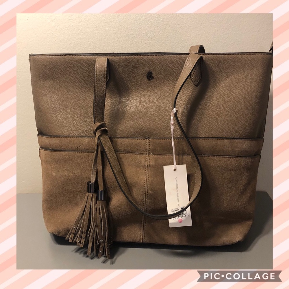 NWT leather mocha tote